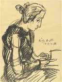 Oskar Kokoschka. K&auml;the Richter (plate, loose leaf) from the periodical Das Kunstblatt, vol. 1, no. 10 (Oct 1917). 1917