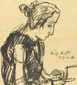 Oskar Kokoschka. K&auml;the Richter (plate, loose leaf) from the periodical Das Kunstblatt, vol. 1, no. 10 (Oct 1917). 1917