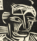 Karl Schmidt-Rottluff. Two Men at a Table (Zwei M&auml;nner am Tisch). 1923