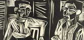 Karl Schmidt-Rottluff. Two Men at a Table (Zwei M&auml;nner am Tisch). 1923