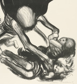 K&auml;the Kollwitz. Death Grabbing at a Group of Children (Tod greift in eine Kinderschar) from the series Death (Tod). (1934)