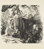 Oskar Kokoschka. Christ on the Mount of Olives (Christus am &Ouml;lberg) from the series The Passion (Die Passion). (1916)