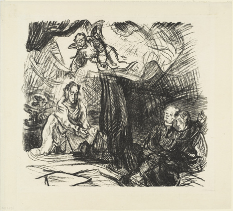 Oskar Kokoschka. Christ on the Mount of Olives (Christus am &Ouml;lberg) from the series The Passion (Die Passion). (1916)