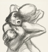 K&auml;the Kollwitz. Death Seizes a Woman (Tod packt eine Frau) from the series Death (Tod). (1934)