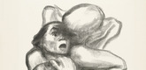 K&auml;the Kollwitz. Death Seizes a Woman (Tod packt eine Frau) from the series Death (Tod). (1934)