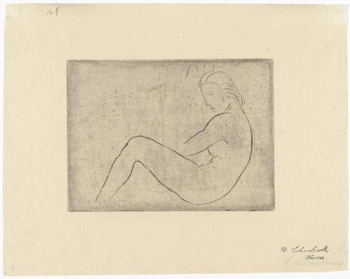 Wilhelm Lehmbruck. Reclining Girl (Sea Mood) [Ruhendes M&auml;dchen (Meeresstimmung)]. (1910, printed 1920)