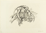 Oskar Kokoschka. Woman Bent over Phantom (Weib &uuml;ber Schemen gebeugt) (plate 10) from The Bound Columbus (Der gefesselte Columbus). 1916 (executed 1913)