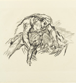 Oskar Kokoschka. Woman Bent over Phantom (Weib &uuml;ber Schemen gebeugt) (plate 10) from The Bound Columbus (Der gefesselte Columbus). 1916 (executed 1913)