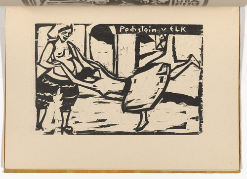 Ernst Ludwig Kirchner. Dance (Tanz) (plate, folio 14 verso) from KG Br&uuml;cke. 1910