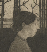 Paula Modersohn-Becker. Portrait of a Peasant Woman (Bildnis einer B&auml;uerin). (c. 1899-1902, printed 1922-23)