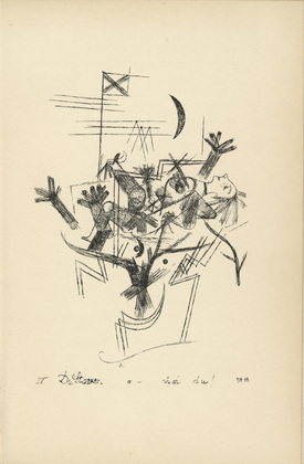 Paul Klee. You Strong One, O-Oh Oh You! (Du Starker - o - ohoh du!) from Potsdamer Platz oder Die N&auml;chte des neuen Messias. Ekstatische Visionen (Potsdamer Platz or The Nights of the New Messiah. Ecstatic Visions). 1919