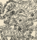 Paul Klee. The Near Future Holds Mortal Danger (Nahe Zukunft br&uuml;tete t&ouml;dliche Gefahr) from Potsdamer Platz oder Die N&auml;chte des neuen Messias. Ekstatische Visionen (Potsdamer Platz or The Nights of the New Messiah. Ecstatic Visions). 1919