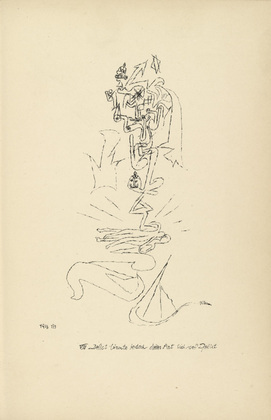 Paul Klee. One Iniquity Upon the Other Piled Up in This Way (Delict t&uuml;rmte jedoch ...) from Potsdamer Platz oder Die N&auml;chte des neuen Messias. Ekstatische Visionen (Potsdamer Platz or The Nights of the New Messiah. Ecstatic Visions). 1919