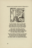 Ernst Ludwig Kirchner. Curse Against the Cities V (Verfluchung der St&auml;dte V) (headpiece, page 30) from Umbra vitae (Shadow of Life). 1924