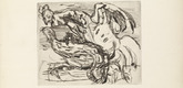 Oskar Kokoschka. Rooster Kicking a Hen (Hahn, eine Henne tretend) (frontispiece) from Geh, mach die T&uuml;r zu, es zieht! (Close the Door, Will You, There Is a Draft!). 1926 (executed 1925/26)