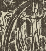 Ernst Ludwig Kirchner. The Night (Die Nacht) (headpiece, page 34) from Umbra vitae (Shadow of Life). 1924