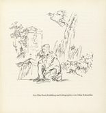 Oskar Kokoschka. Self-Portrait of the Artist Lost in Thought in Front of Gravestone (Selbstbildnis des vor einem Grabstein in Gedanken versunkenen K&uuml;nstlers) (title page) from Ann Eliza Reed. 1952
