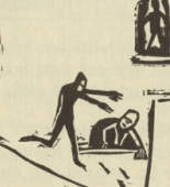 Ernst Ludwig Kirchner. The New Houses (Die neuen H&auml;user) (headpiece, page 40) from Umbra vitae (Shadow of Life). 1924
