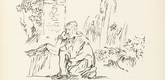 Oskar Kokoschka. Self-Portrait of the Artist Lost in Thought in Front of Gravestone (Selbstbildnis des vor einem Grabstein in Gedanken versunkenen K&uuml;nstlers) (title page) from Ann Eliza Reed. 1952