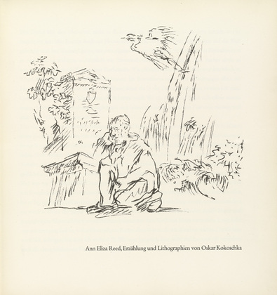 Oskar Kokoschka. Self-Portrait of the Artist Lost in Thought in Front of Gravestone (Selbstbildnis des vor einem Grabstein in Gedanken versunkenen K&uuml;nstlers) (title page) from Ann Eliza Reed. 1952