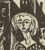 Ernst Ludwig Kirchner. The Yards Invited Us... (Die H&ouml;fe luden uns ein...) (headpiece, page 42) from Umbra vitae (Shadow of Life). 1924