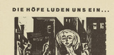 Ernst Ludwig Kirchner. The Yards Invited Us... (Die H&ouml;fe luden uns ein...) (headpiece, page 42) from Umbra vitae (Shadow of Life). 1924