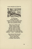 Ernst Ludwig Kirchner. The Misty Cities (Die Nebelst&auml;dte) (headpiece, page 43) from Umbra vitae (Shadow of Life). 1924