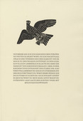 Gerhard Marcks. Hawk with Nightingale in His Claws (Habicht mit Nachtigall in den F&auml;ngen) (headpiece, page 5) from Aesop's Fables (Tierfabeln des Aesop). (1950, print executed 1949-50)