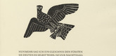 Gerhard Marcks. Hawk with Nightingale in His Claws (Habicht mit Nachtigall in den F&auml;ngen) (headpiece, page 5) from Aesop's Fables (Tierfabeln des Aesop). (1950, print executed 1949-50)