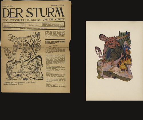 Drawing for <i>M&ouml;rder, Hoffnung der Frauen</i> from the periodical <i>Der Sturm</i>