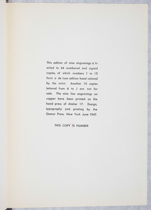 Louise Bourgeois. He Disappeared into Complete Silence, first edition (Example 16). 1947