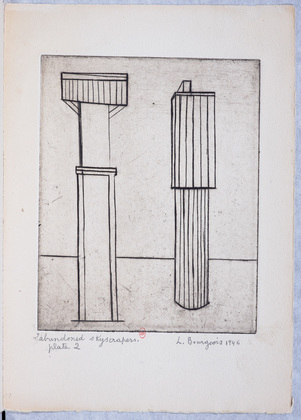 Louise Bourgeois. Plate 2 of 9, from the illustrated book, He Disappeared into Complete Silence, first edition (Example 16). 1947