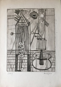 Louise Bourgeois. Plate 7 of 9, from the illustrated book, He Disappeared into Complete Silence, first edition (Example 18). 1947