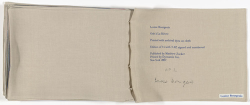 Louise Bourgeois. Ode &agrave; la Bi&egrave;vre. 2007