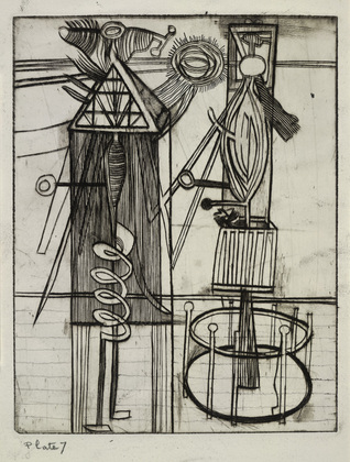Louise Bourgeois. Plate 7 of 9, from the illustrated book, He Disappeared into Complete Silence, first edition (Example 11). 1947