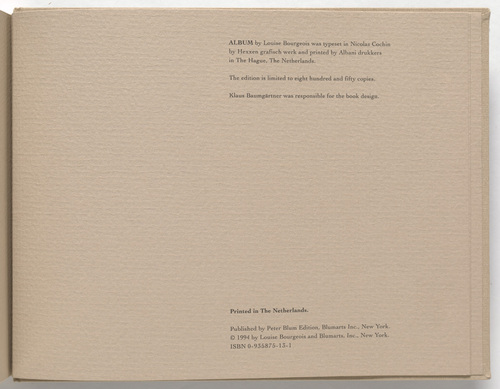 Louise Bourgeois. Album. 1994