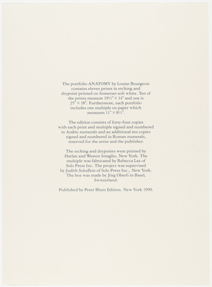 Louise Bourgeois. Anatomy. 1989-1990