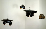 Louise Bourgeois. Installation of Janus in Leather Jacket, Janus, Hanging Janus with Jacket, and Janus Fleuri. 1968