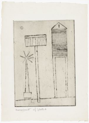 Louise Bourgeois. Plate 6 of 9, from the illustrated book, He Disappeared into Complete Silence. 1946-1947