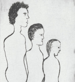 Louise Bourgeois. Three Sons, plate 14 of 24, only state, variant, from the series, Self Portrait. 2009