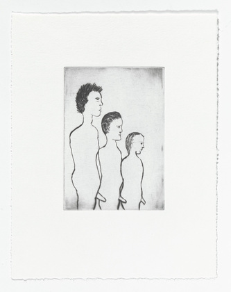 Louise Bourgeois. Three Sons, plate 14 of 24, only state, variant, from the series, Self Portrait. 2009