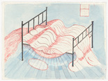 Louise Bourgeois. Le Lit, Gros &Eacute;dredon, Bleu. 1997