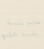 Louise Bourgeois. Untitled, no. 21 of 30 in La Rivi&egrave;re Gentille (set 3), from the series of installation sets (1-3). 2007