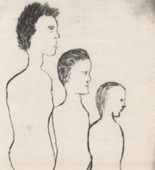 Louise Bourgeois. Three Sons, plate 14 of 24, from the series, Self Portrait. 2009