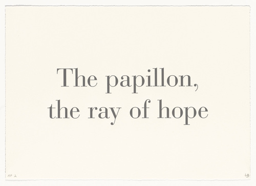 Louise Bourgeois. The Papillon, the Ray of Hope, no. 6 of 9, component B, from the series, What Is the Shape of This Problem? 1999