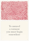 Louise Bourgeois. To Unravel a Torment You Must Begin Somewhere, no. 8 of 9, from the series, What Is the Shape of This Problem? 1999