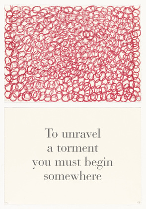 Louise Bourgeois. To Unravel a Torment You Must Begin Somewhere, no. 8 of 9, from the series, What Is the Shape of This Problem? 1999