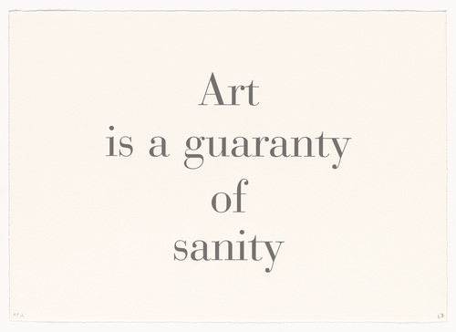 Louise Bourgeois. Art Is a Guaranty of Sanity, no. 9 of 9, component B, from the series, What Is the Shape of This Problem? 1999