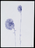 Louise Bourgeois. Blue ball point pen and ink on envelope drawing for print #2 for Homely Girl, A Life. 1991