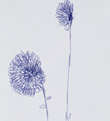 Louise Bourgeois. Blue ball point pen and ink on envelope drawing for print #2 for Homely Girl, A Life. 1991